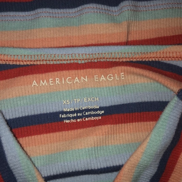 RAINBOW CROPED STRAPLESS TOP - Picture 3 of 3